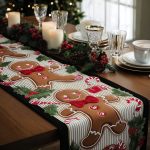Gingerbread Spirit Quilted Table Runner