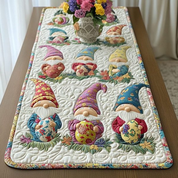 Gnome Garden Quilted Table Runner