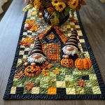 Gnome Harvest Joy Quilted Table Runner