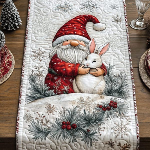 Gnome Holiday Cheer Quilted Table Runner