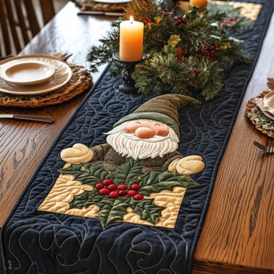 Gnome Noel Quilted Table Runner