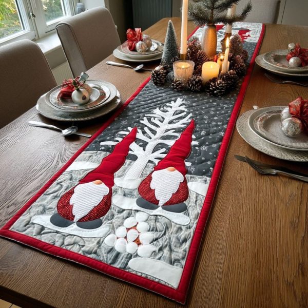 Gnome Solstice Quilted Table Runner