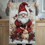 Gnome Winter Delight Quilted Table Runner