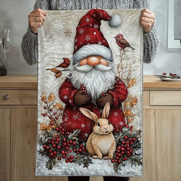 Gnome Winter Delight Quilted Table Runner