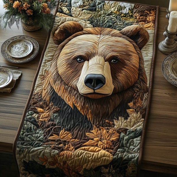Golden Bear Quilted Table Runner