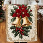 Golden Bells Elegance Quilted Table Runner
