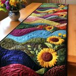 Golden Bloom Quilted Table Runner