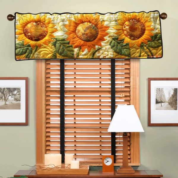 Golden Bloom Quilted Valance