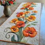 Golden Bloom Trail Quilted Table Runner