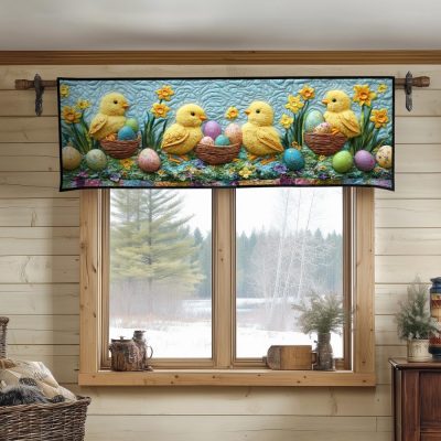 Golden Chicks Quilted Valance