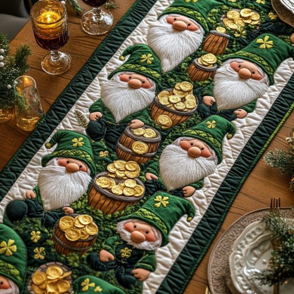 Golden Clover Quilted Table Runner
