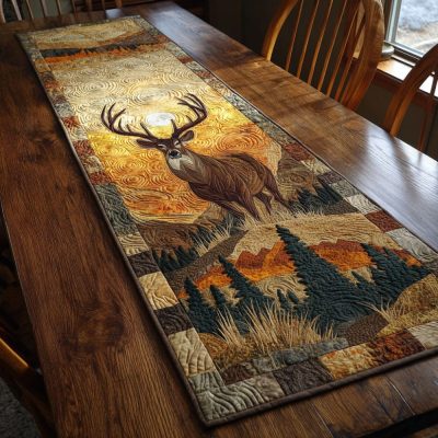 Golden Dusk Quilted Table Runner