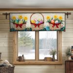 Golden Easter Baskets Quilted Valance