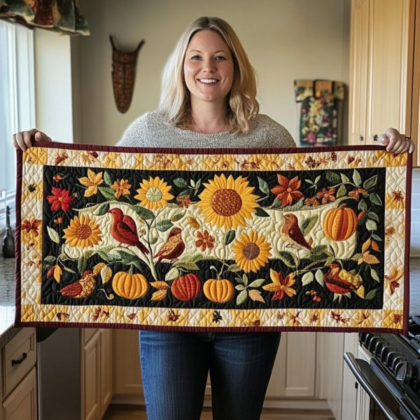 Golden Fall Quilted Table Runner
