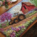 Golden Fields Tractor Quilted Table Runner