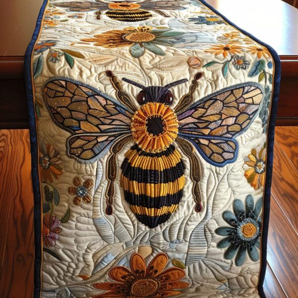 Golden Flight Quilted Table Runner