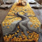 Golden Ginkgo Quilted Table Runner