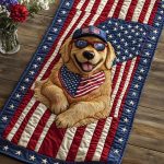 Golden Glory Dog Quilted Table Runner