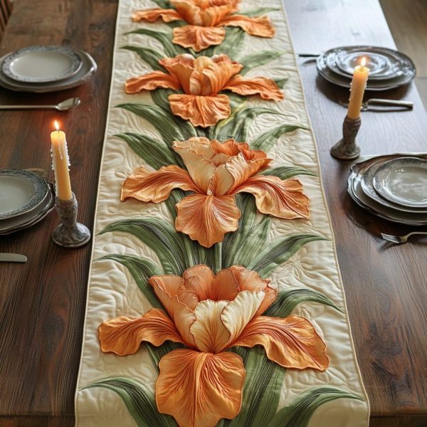 Golden Iris Quilted Table Runner