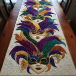 Golden Masquerade Quilted Table Runner