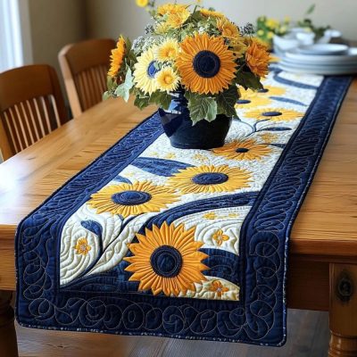 Golden Meadow Flow Quilted Table Runner