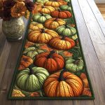 Golden Pumpkin Lane Quilted Table Runner