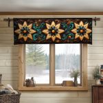 Golden Star Bloom Quilted Valance