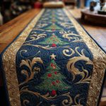 Golden Whirl Quilted Table Runner