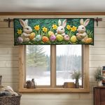 Green Easter Garden Quilted Valance