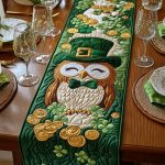 Green Fortune Quilted Table Runner