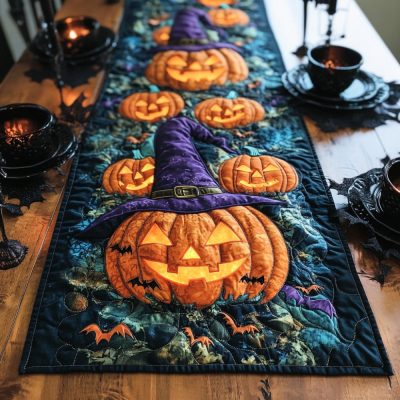 Grinning Gourd Quilted Table Runner