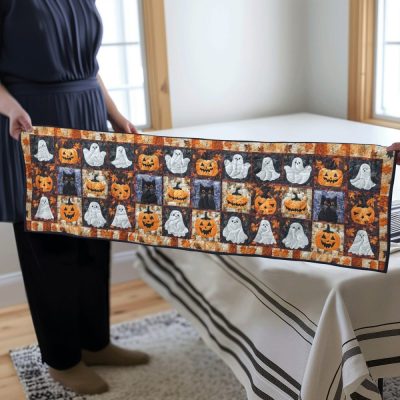 Halloween Night Quilted Table Runner