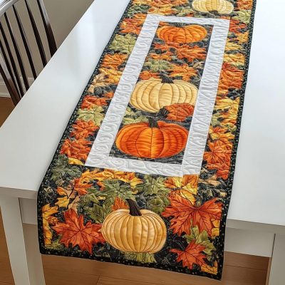 Harvest Pumpkin Joy Quilted Table Runner