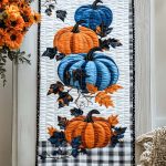 Harvest Pumpkin Trail Quilted Table Runner
