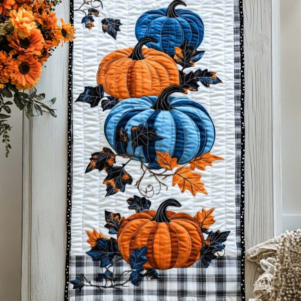 Harvest Pumpkin Trail Quilted Table Runner