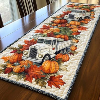 Harvest Truck Journey Quilted Table Runner