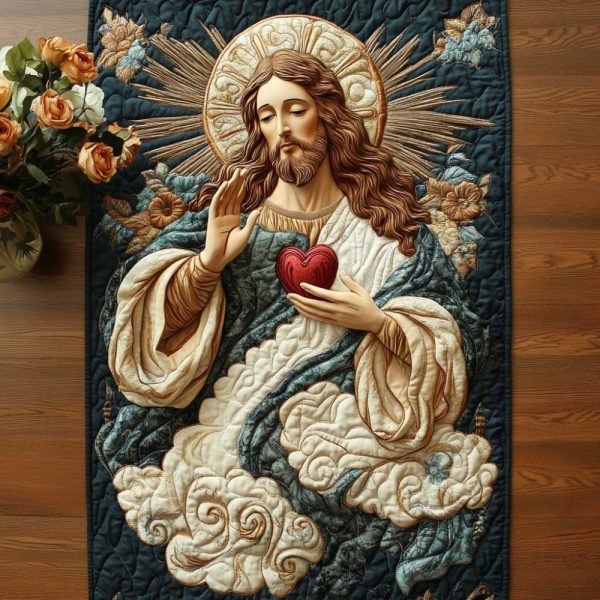 He Lives Quilted Table Runner