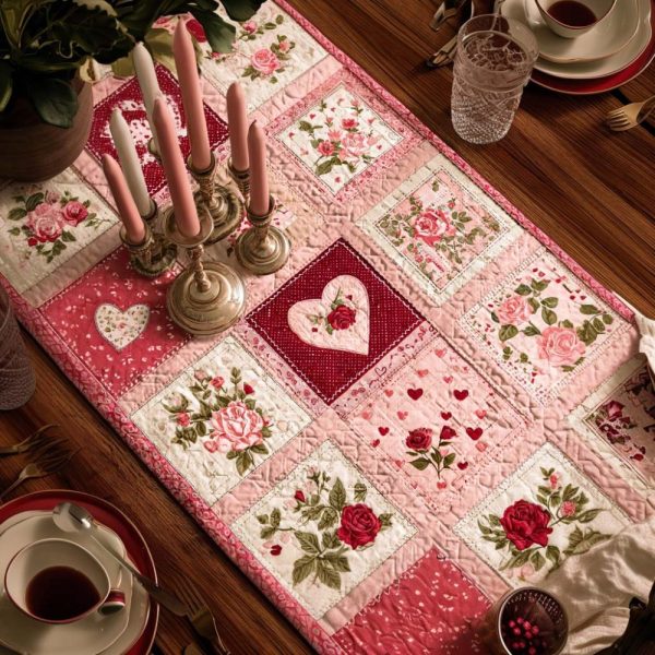 Cottage Heart Quilted Table Runner