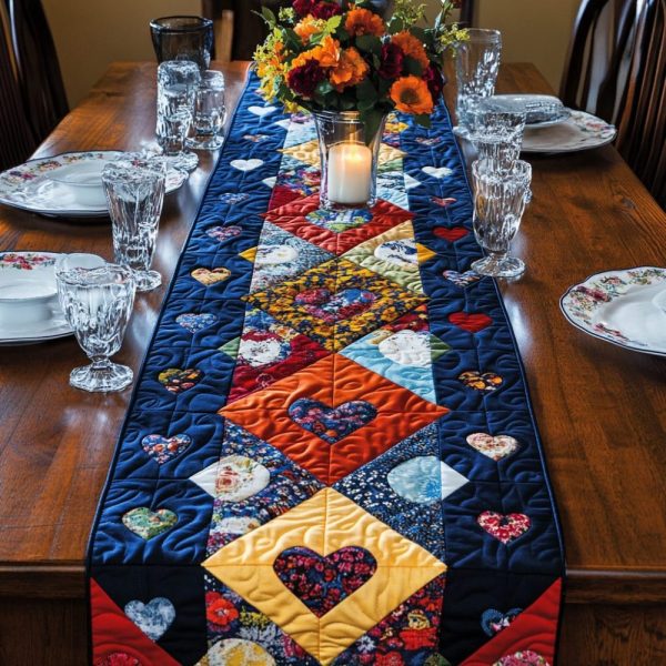 Heart Strings Quilted Table Runner