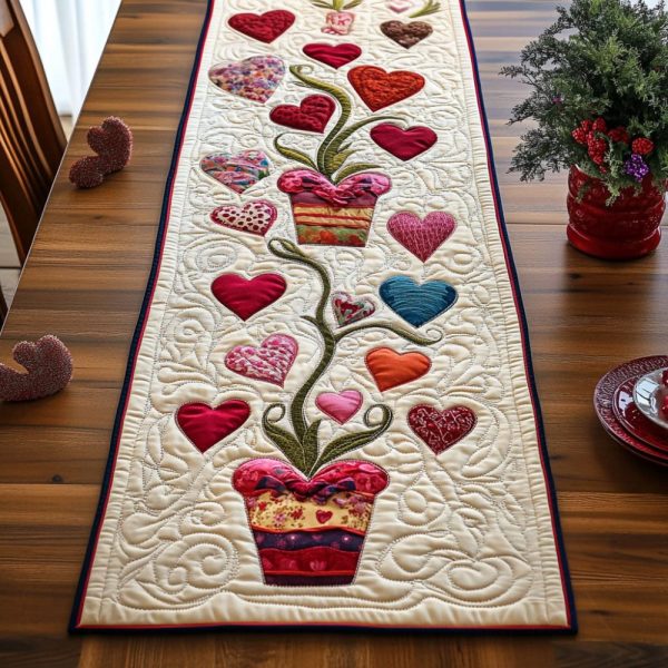 Heartroot Harmony Quilted Table Runner