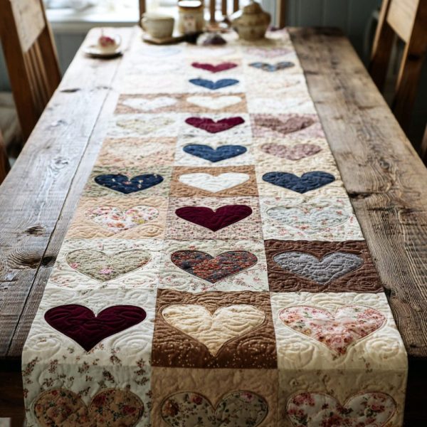 Heartwood Charm Quilted Table Runner