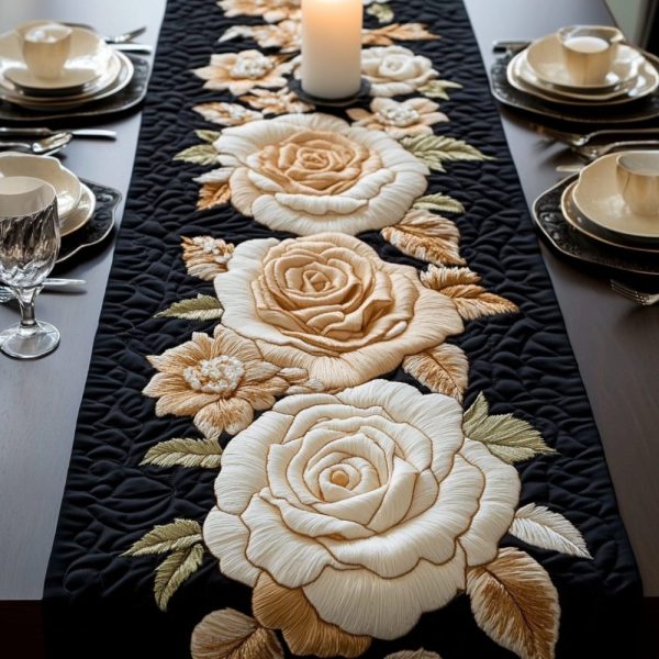 Heirloom Petals Quilted Table Runner