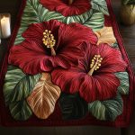 Hibiscus Bloom Quilted Table Runner