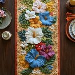 Hibiscus Delight Quilted Table Runner