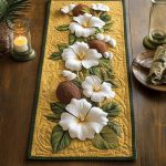 Hibiscus Harmony Quilted Table Runner