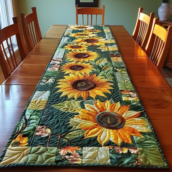 Hilarious Sunflowers Quilted Table Runner