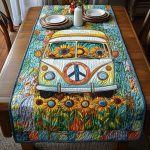 Hippie Sunflower Journey Quilted Table Runner