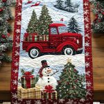 Holiday Bark And Ride Quilted Table Runner