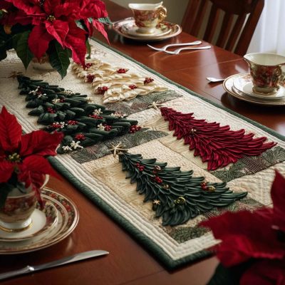 Holiday Forest Quilted Table Runner