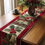 Holiday Holly Quilted Table Runner